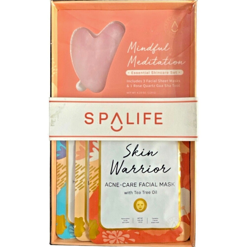 Spalife Mindful Meditation Essential Skincare Set Facial Masks + Gua Sha Tool